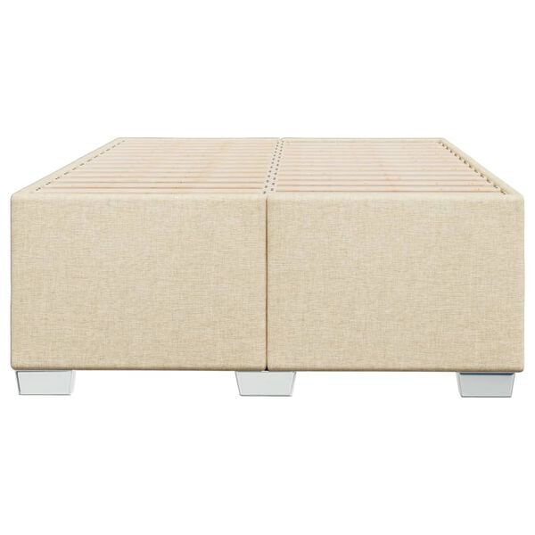 vidaXL Σκελετός Κρεβατιού Χωρίς Στρώμα Κρεμ 120x200 εκ. Υφασμάτινο