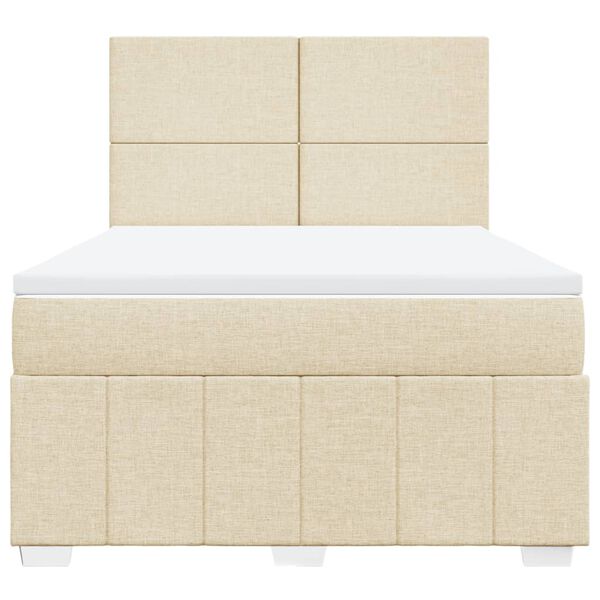 vidaXL Κρεβάτι Boxspring με Στρώμα Κρεμ 160x200 εκ. Υφασμάτινο