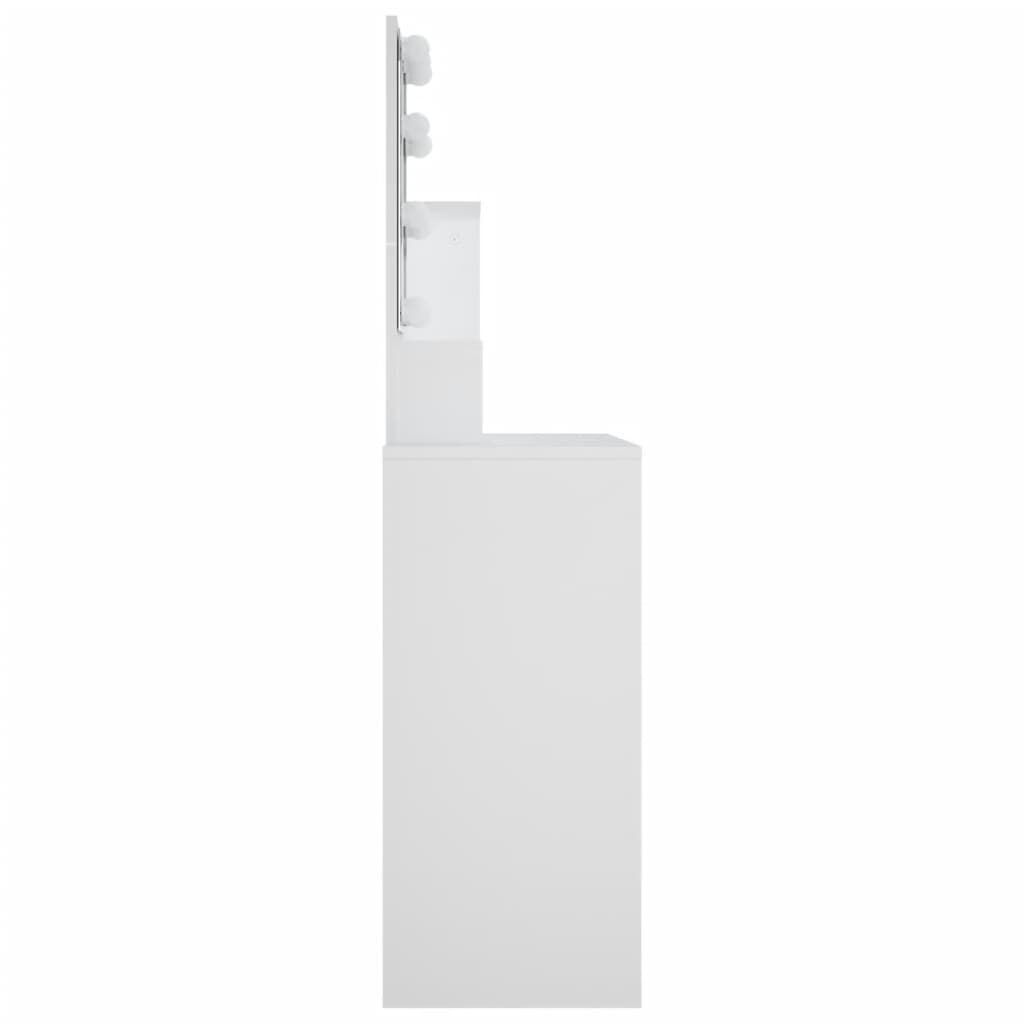 vidaXL Μπουντουάρ με LED Σετ Λευκό 86,5 x 35 x 136 εκ.