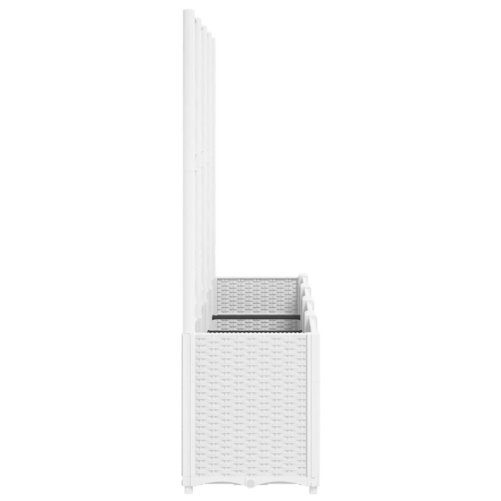 vidaXL Ζαρντινιέρα Κήπου με Καφασωτό Λευκή 160x40x140 εκ. Πολυπροπ.