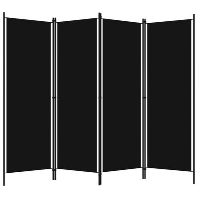 vidaXL Διαχωριστικό Δωματίου με 4 Πάνελ Μαύρο 200 x 180 εκ.
