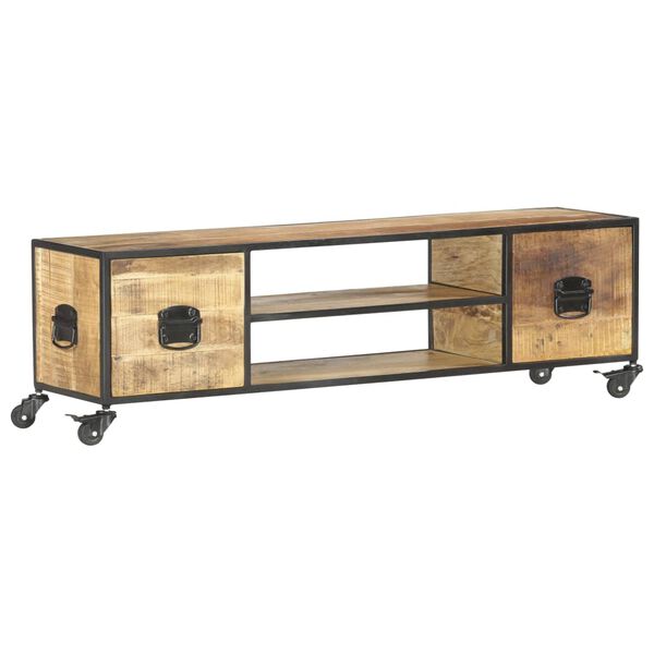 vidaXL Έπιπλο Τηλεόρασης 130 x 30 x 39 εκ. από Μασίφ Ξύλο Μάνγκο