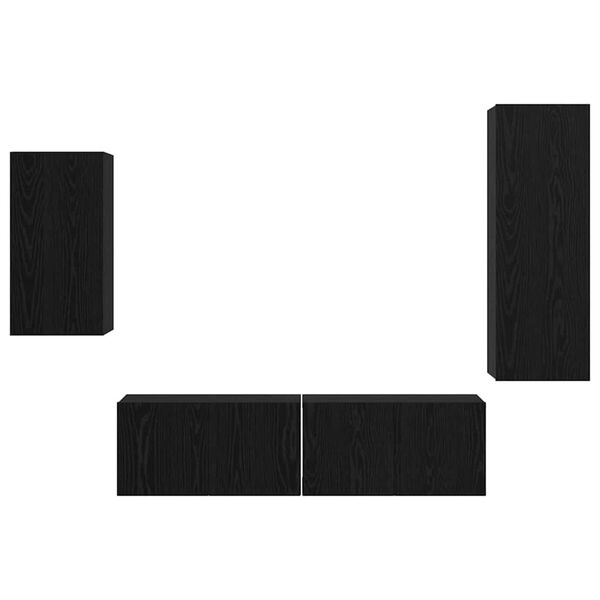 vidaXL Σετ επίπλου τηλεόρασης 4 pcs Μαύρη δρυς 30.5 x 30 x 90 cm