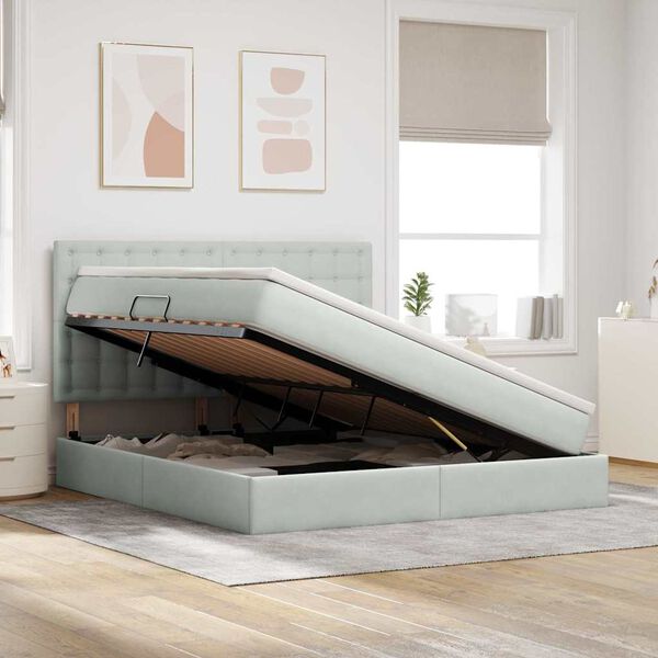 vidaXL &Kappa;&rho;&epsilon;&beta;ά&tau;&iota; &mu;&epsilon; &alpha;&pi;&omicron;&theta;&eta;&kappa;&epsilon;&upsilon;&tau;&iota;&kappa;ό &chi;ώ&rho;&omicron; &kappa;&alpha;&iota; LED &Alpha;&nu;&omicron;&iota;&chi;&tau;ό &gamma;&kappa;&rho;&iota; 160 x 200 cm