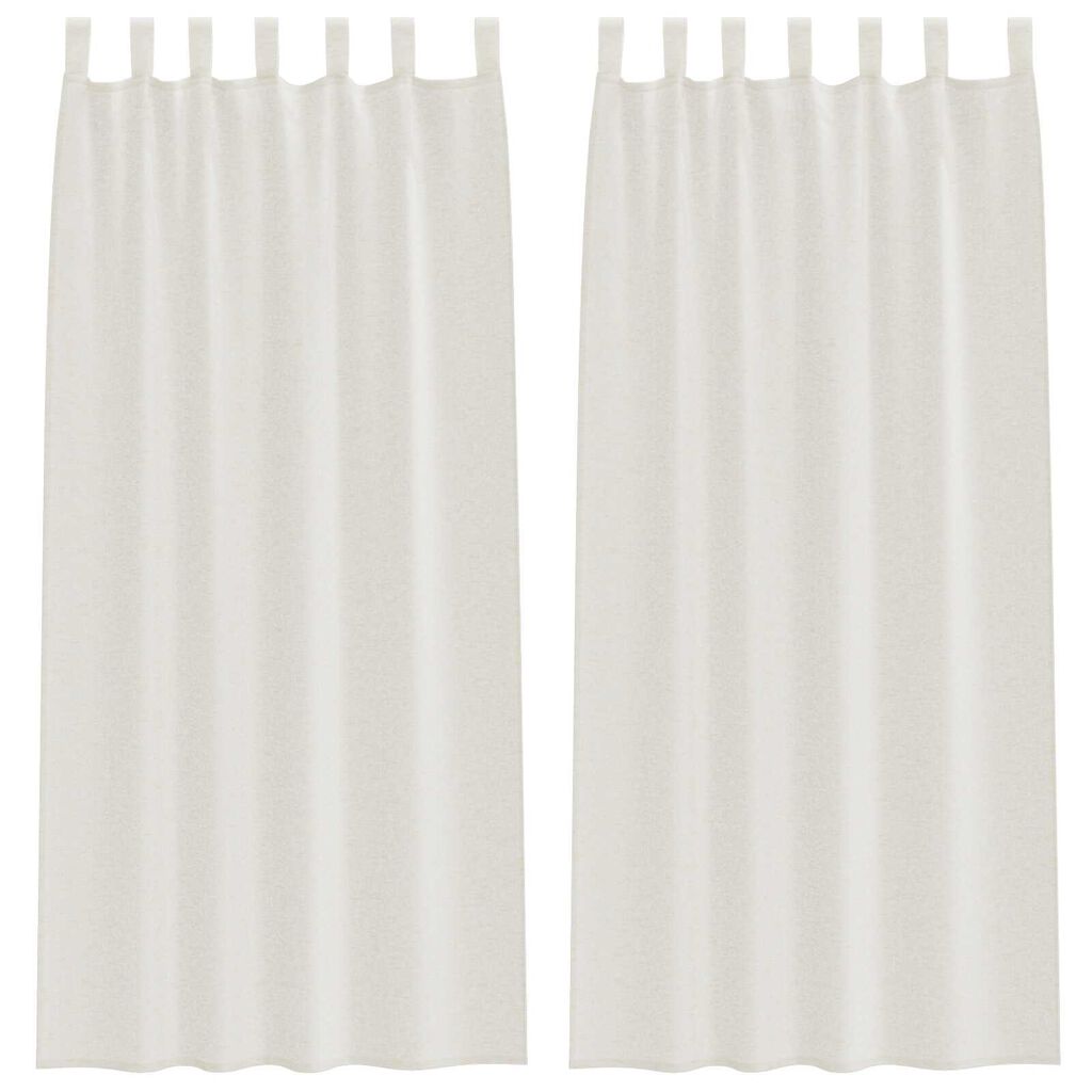 vidaXL Κουρτίνες με κουρτίνες 2 pcs Κρεμ 140 x 245 εκ. Πολυεστέρας