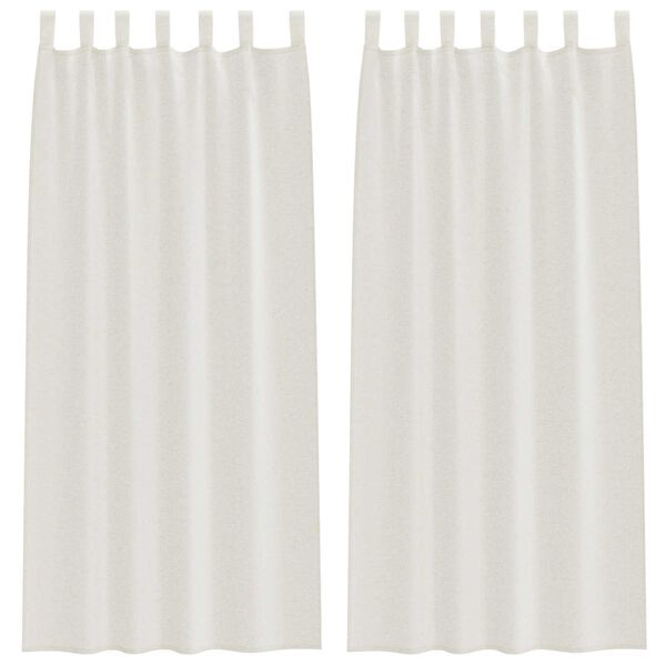 vidaXL Κουρτίνες με κουρτίνες 2 pcs Κρεμ 140 x 245 εκ. Πολυεστέρας