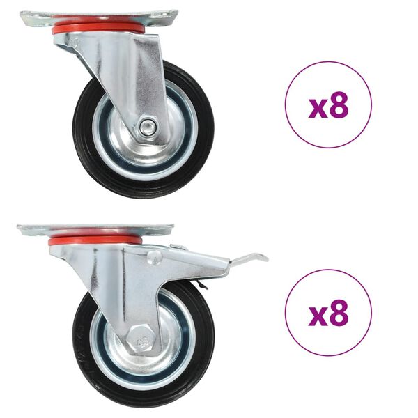 vidaXL Ρόδες Περιστρεφόμενες 16 τεμ. 75 χιλ.