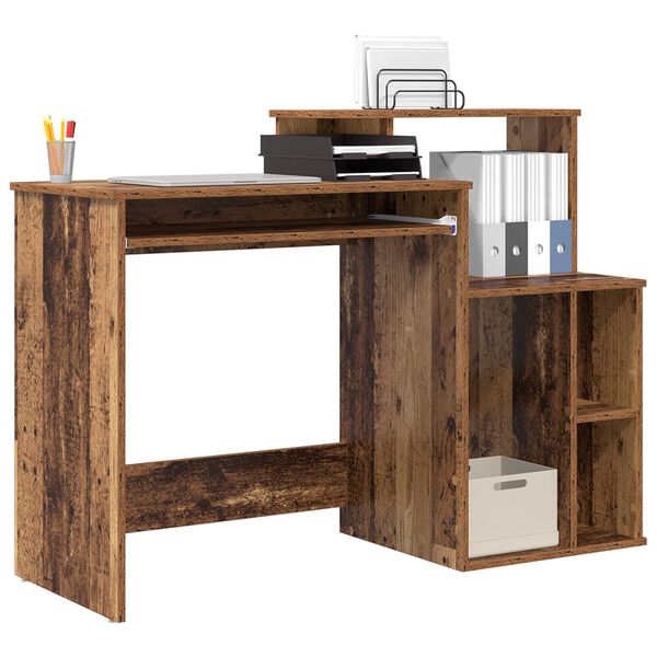 vidaXL Γραφείο με Αποθήκευση Παλιό Ξύλο 120.5x44x88.5 cm Επεξεργασμένο Ξύλο