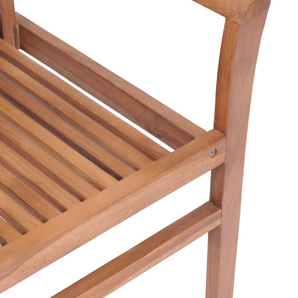 vidaXL Καρέκλες Τραπεζαρίας 2 τεμ. Μασίφ Ξύλο Teak με Κρεμ Μαξιλάρια