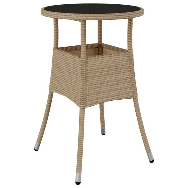 vidaXL Σετ Επίπλων Bistro Κήπου 5 τεμ. Μπεζ Συνθετ. Ρατάν με Μαξιλάρια