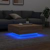 vidaXL Τραπεζάκι Σαλονιού με Φώτα LED Sonoma Δρυς 80 x 80 x 31 εκ.