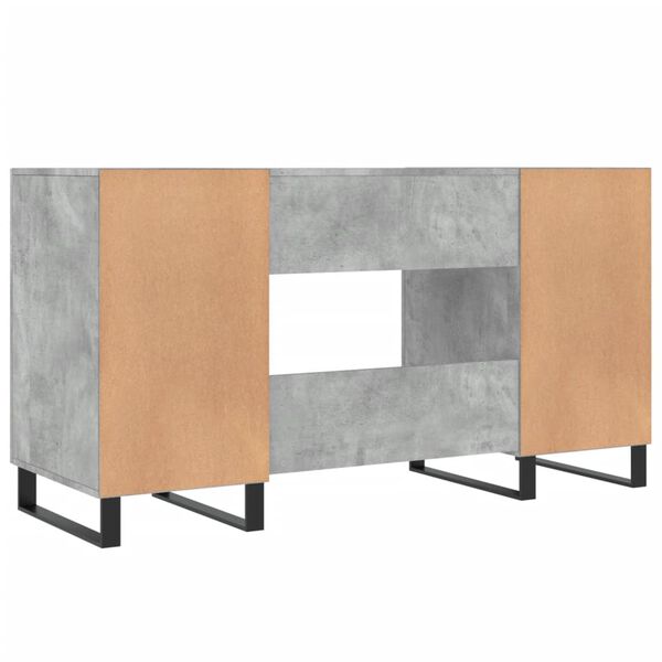 vidaXL Γραφείο Γκρι Σκυροδέματος 140 x 50 x 75 εκ. από Επεξεργ. Ξύλο