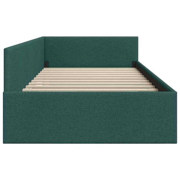 vidaXL Κρεβάτι Γωνίας Σκούρο πράσινο 80 x 200 cm Ύφασμα και Έργο ξύλου
