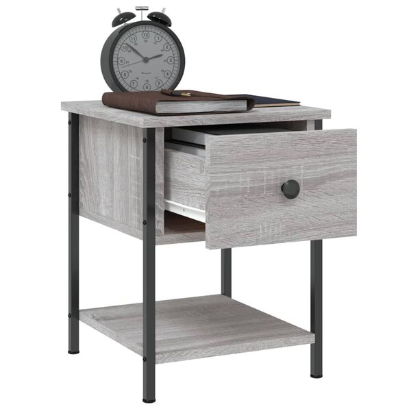vidaXL Κομοδίνο Γκρι Sonoma 34 x 35,5 x 45 εκ. από Επεξεργασμένο Ξύλο