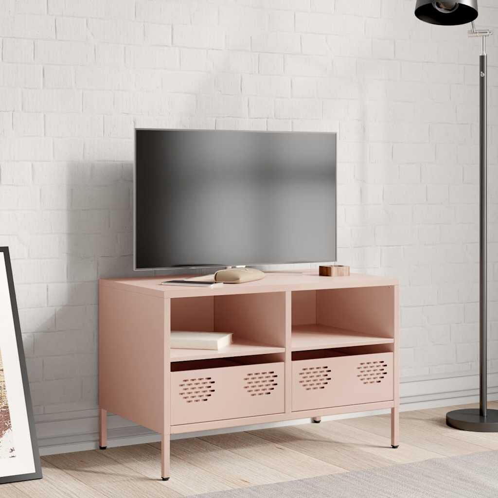 vidaXL Έπιπλο Τηλεόρασης Ροζ 68 x 39 x 43,5 εκ. Χάλυβας Ψυχρής Έλασης