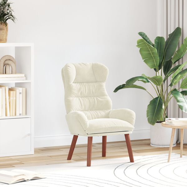vidaXL Χαλαρωτική Πολυθρόνα Κρεμ 69 x 74 x 93 εκ. Βελούδο