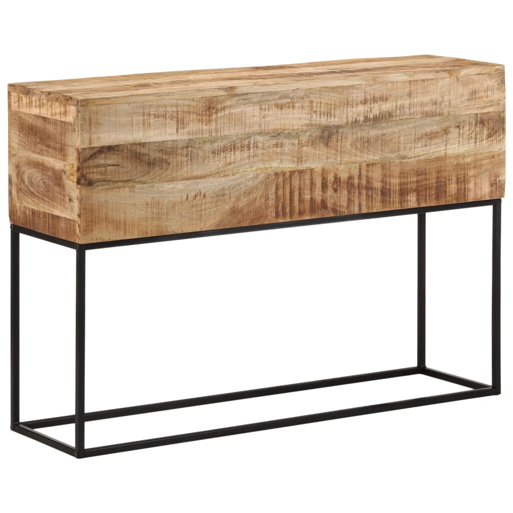 vidaXL Τραπέζι Κονσόλα 110x30x75 εκ. Μασίφ Ακατ. Ξύλο Μάνγκο/Σίδηρο