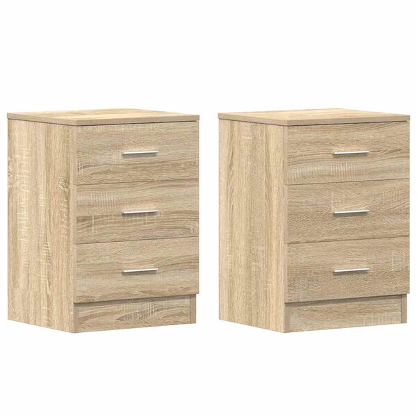 vidaXL Κομοδίνα 2 τεμ. Χρώμα Sonoma Δρυς 38x35x56 εκ. από Επεξ. Ξύλο