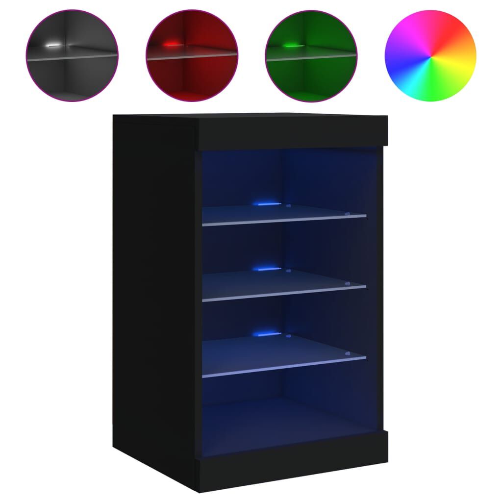 vidaXL Μπουφές με Φώτα LED Μαύρος 41 x 37 x 67 εκ.