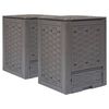 vidaXL Κομποστοποιητές 2 τεμ. Καφέ 60x60x83 εκ. 600 L Πλαστικό Ρατάν