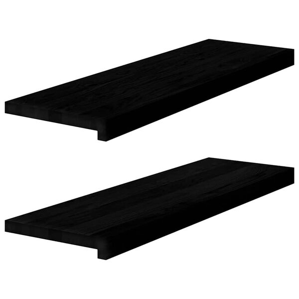 vidaXL Περβάζια παραθύρων 2 τεμ. Σκ. Καφέ 80x30x2 εκ. Μασίφ Ξύλο Δρυός