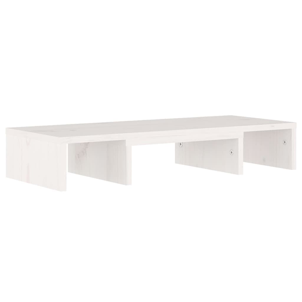 vidaXL Βάση Οθόνης Λευκή 60 x 24 x 10,5 εκ. από Μασίφ Ξύλο Πεύκου