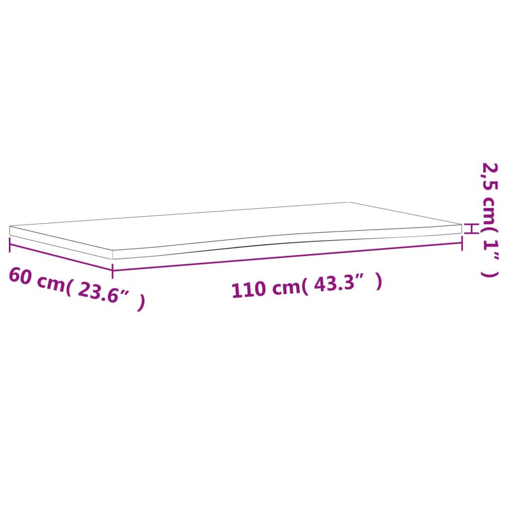 VidaXL Επιφάνεια Εργασίας 110x(55-60)x2,5 εκ. από Μασίφ Ξύλο Οξιάς