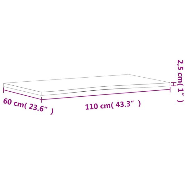 VidaXL Επιφάνεια Εργασίας 110x(55-60)x2,5 εκ. από Μασίφ Ξύλο Οξιάς