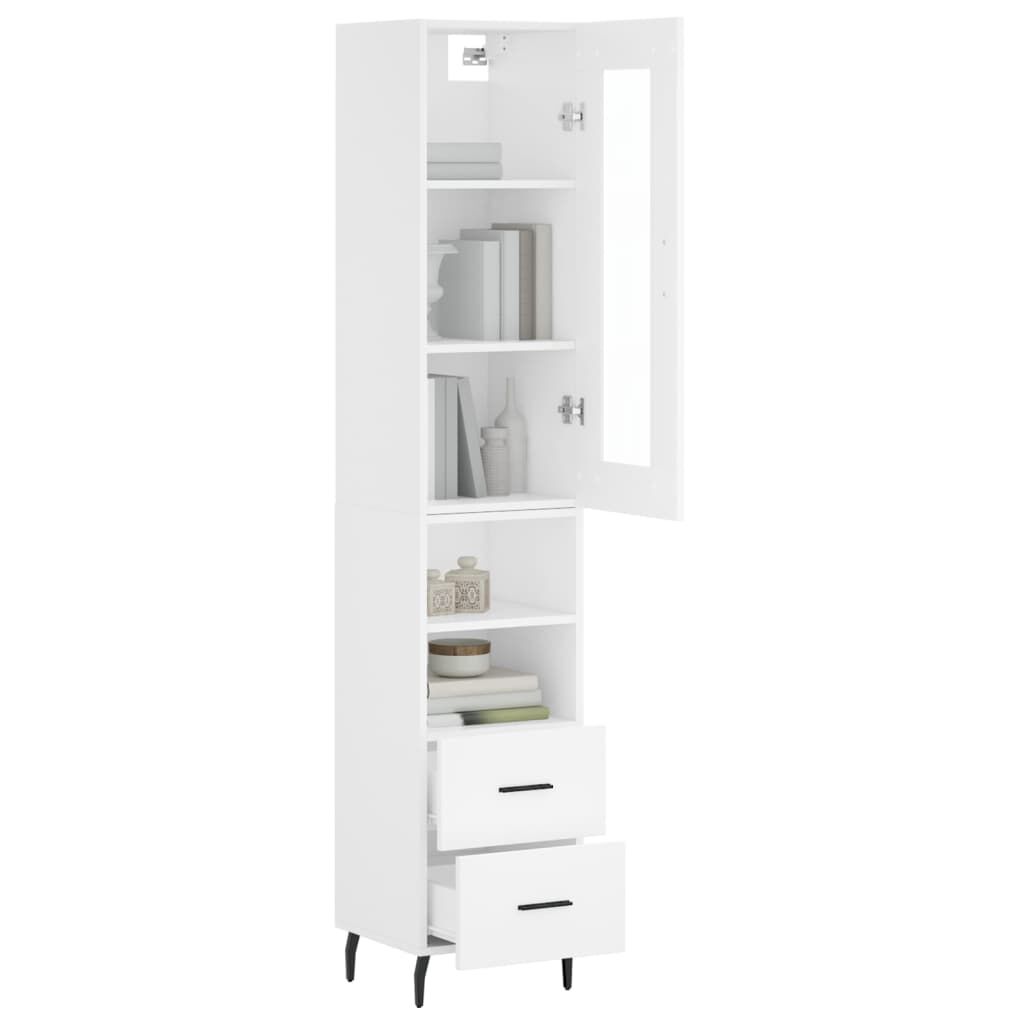 vidaXL Ντουλάπι Λευκό 34,5 x 34 x 180 εκ. από Επεξεργασμένο Ξύλο
