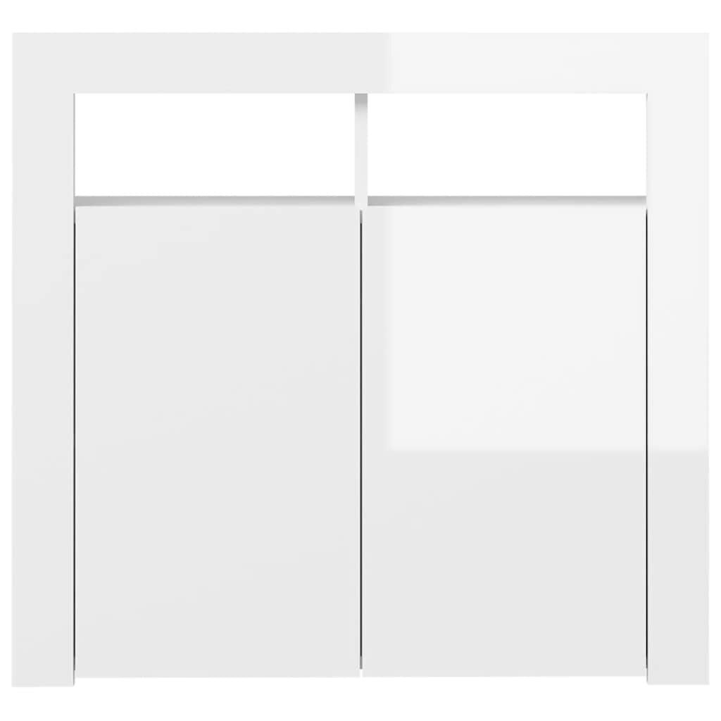 vidaXL Ντουλάπι με LED Γυαλιστερό Λευκό 80 x 35 x 75 εκ.