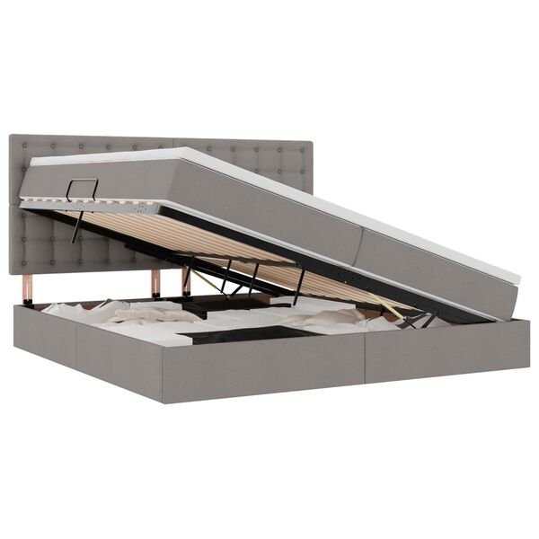 vidaXL &Kappa;&rho;&epsilon;&beta;ά&tau;&iota; &mu;&epsilon; &alpha;&pi;&omicron;&theta;&eta;&kappa;&epsilon;&upsilon;&tau;&iota;&kappa;ό &chi;ώ&rho;&omicron; &kappa;&alpha;&iota; LED &mu;&epsilon; led Taupe 200 x 200 cm