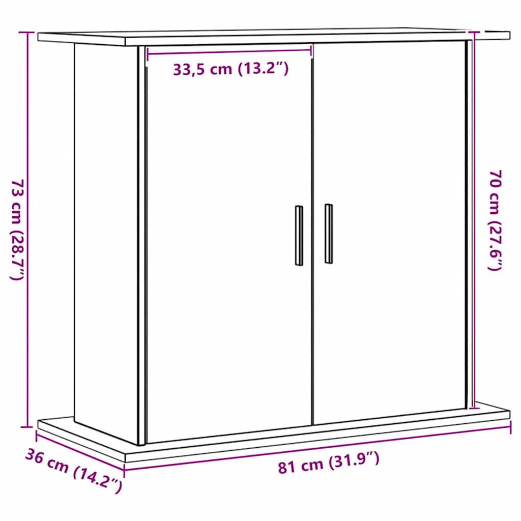 vidaXL Βάση Ενυδρείου τεχνίτης Δρυς 81x36x73 εκ από Επεξεργασμένο Ξύλο