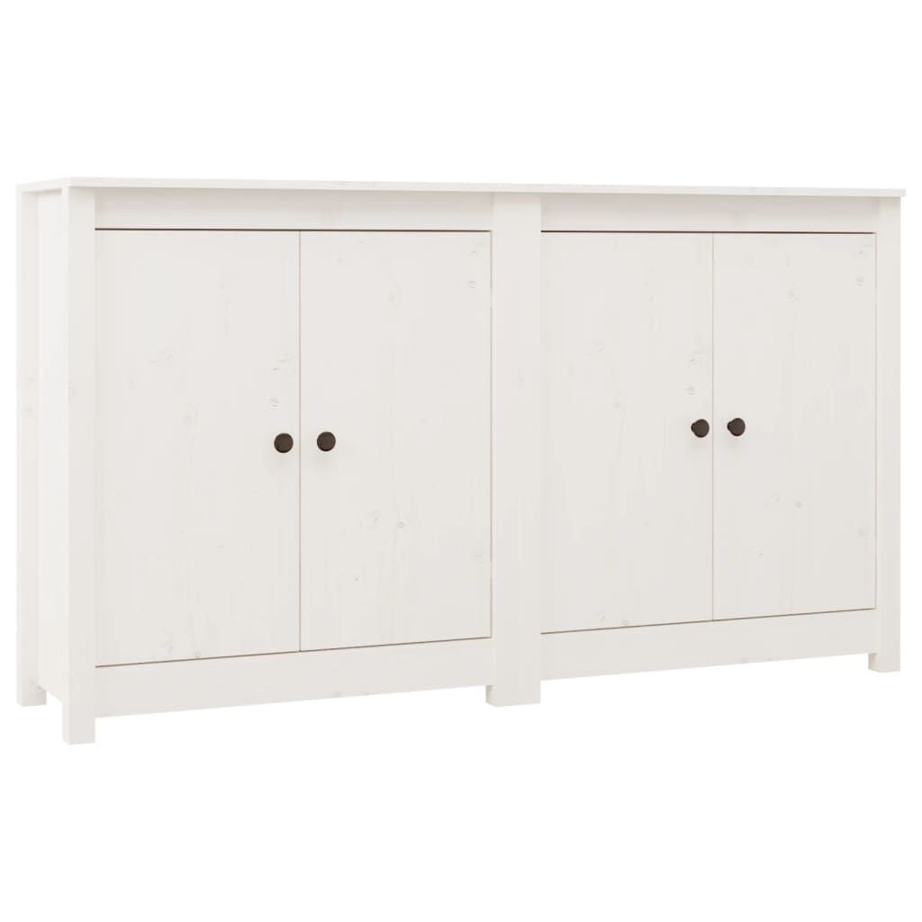 vidaXL Ντουλάπια 2 τεμ. Λευκά 70 x 35 x 80 εκ. από Μασίφ Ξύλο Πεύκου