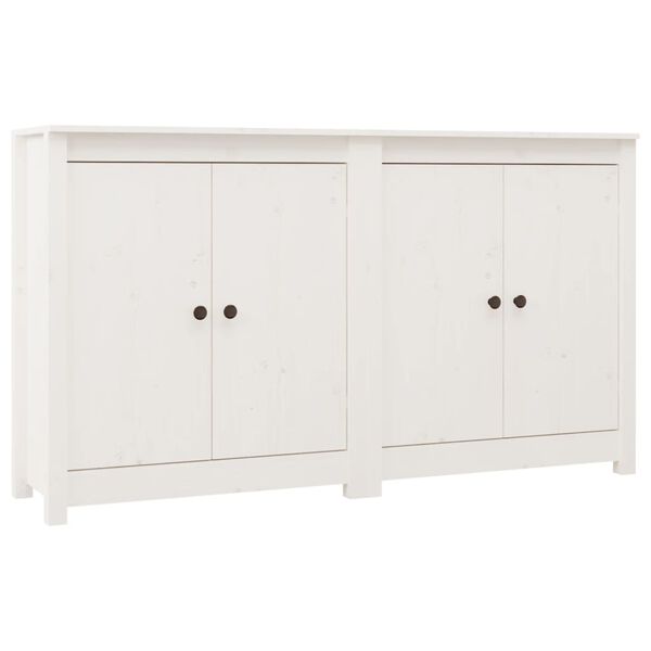 vidaXL Ντουλάπια 2 τεμ. Λευκά 70 x 35 x 80 εκ. από Μασίφ Ξύλο Πεύκου