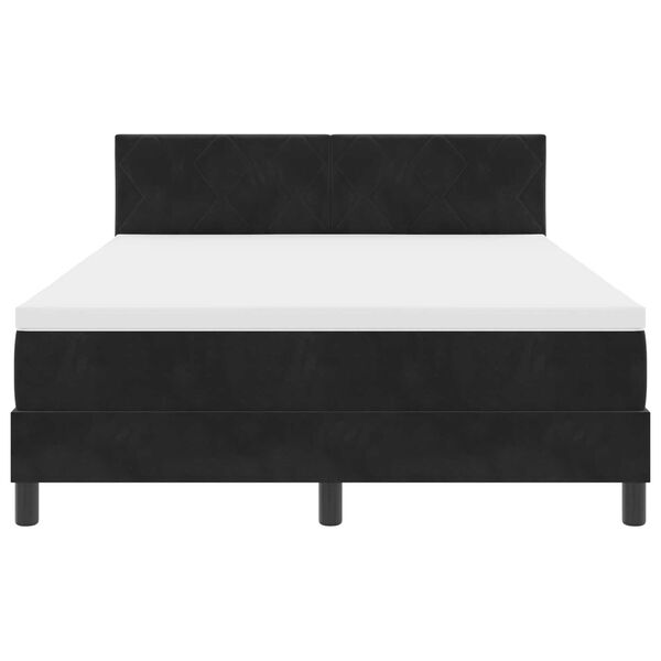 vidaXL Κρεβάτι με ελατήρια με στρώμα Μαύρο 140 x 190 cm Βελούδο