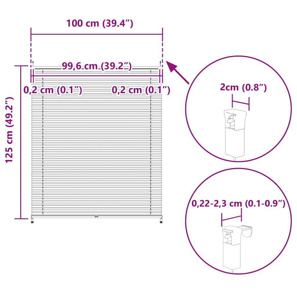 Σύστημα Σκίασης Πλισέ Κρεμ 100 x 125 εκ.