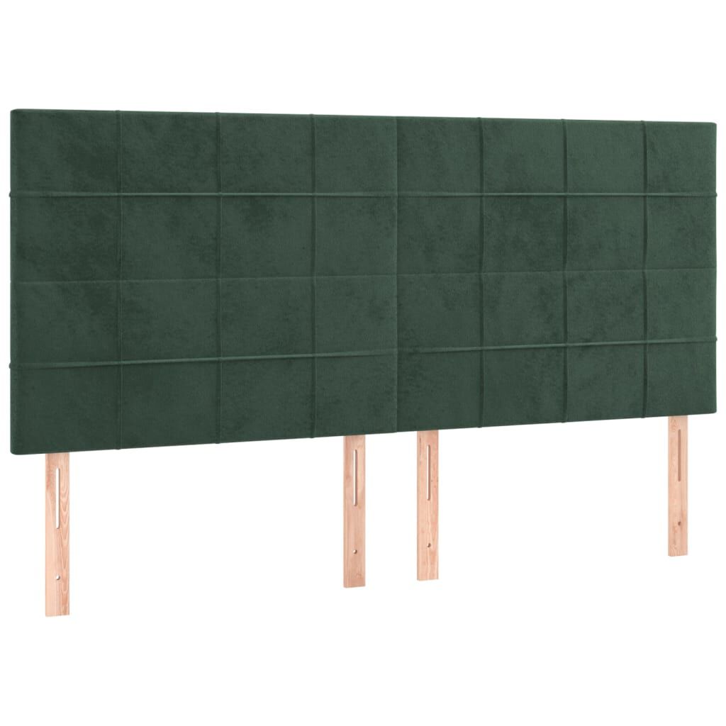 vidaXL Κρεβάτι Boxspring με Στρώμα Σκούρο Πράσινο 160x200εκ. Βελούδινο