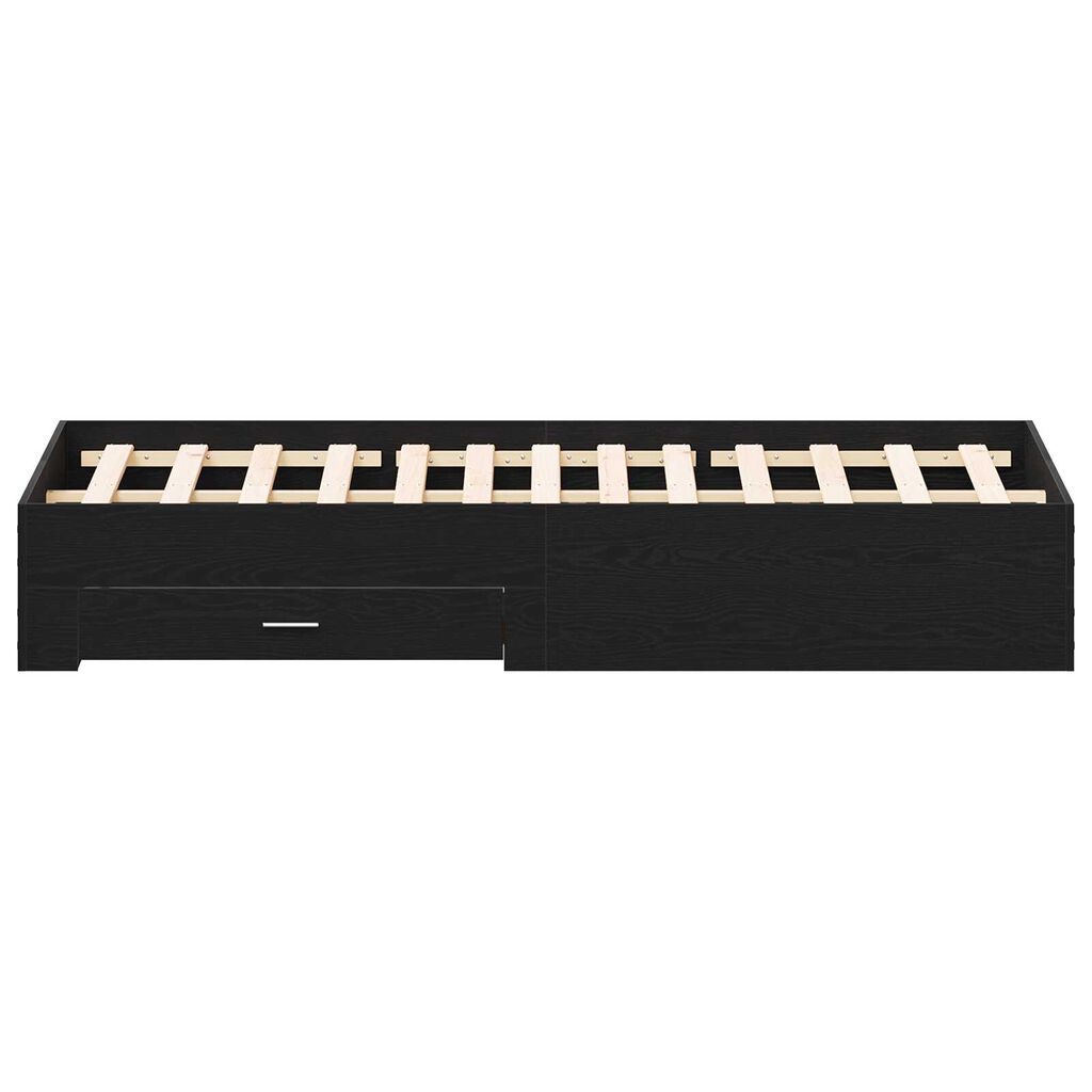 vidaXL Κρεβάτι με Συρτάρια Μαύρη Δρυς 180x200 εκ Επεξεργασμένο Ξύλο