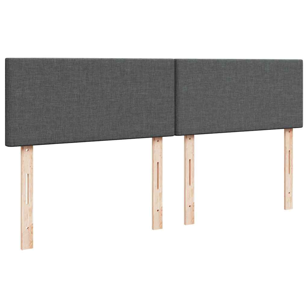 vidaXL Κρεβάτι Boxspring με Στρώμα Σκούρο Γκρι 180x200 εκ Υφασμάτιν