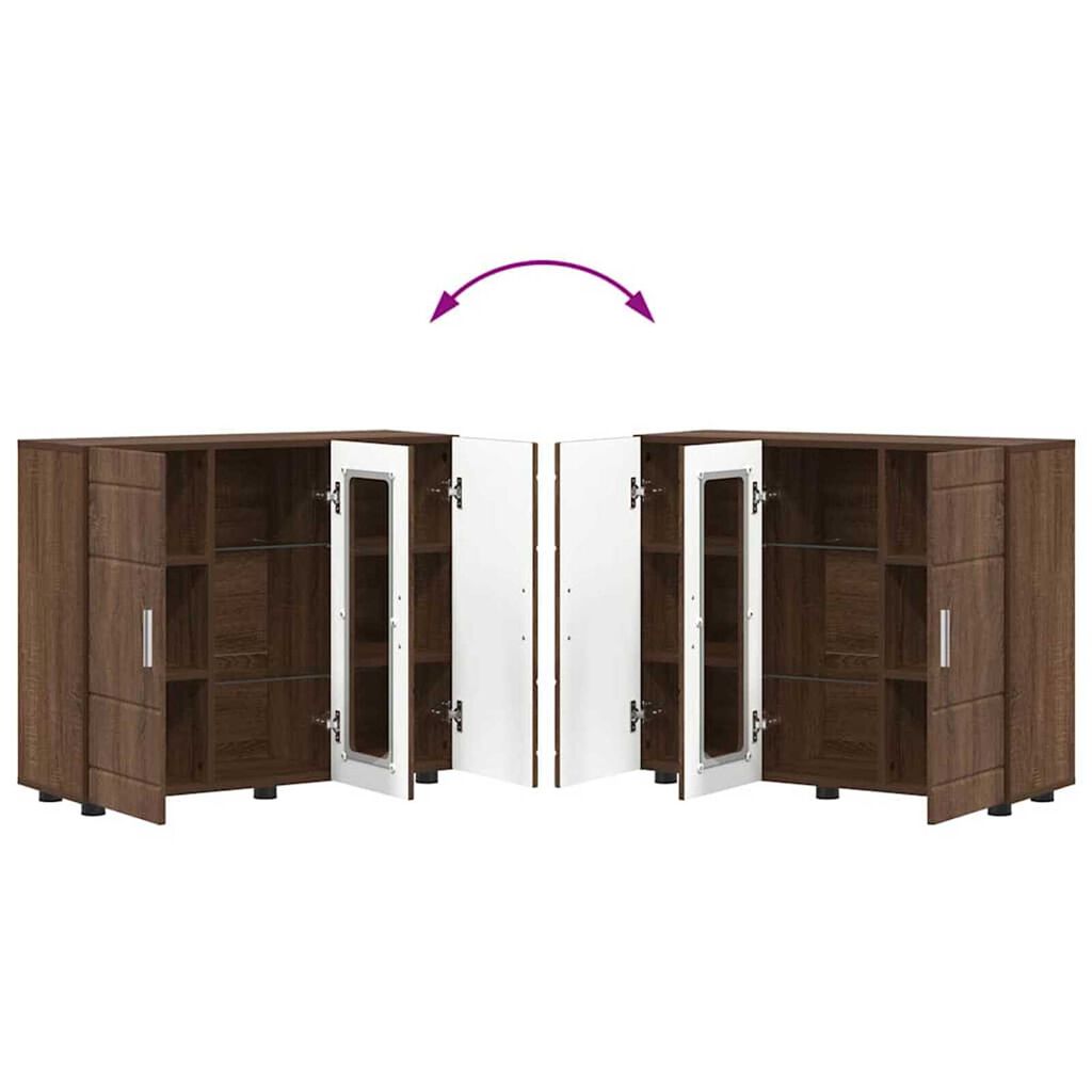 vidaXL Πλαϊνό γραφείο Καφέ δρυς 55.5 x 29 x 100 εκ Επεξεργασμένο ξύλο