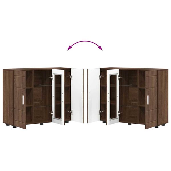 vidaXL Πλαϊνό γραφείο Καφέ δρυς 55.5 x 29 x 100 εκ Επεξεργασμένο ξύλο