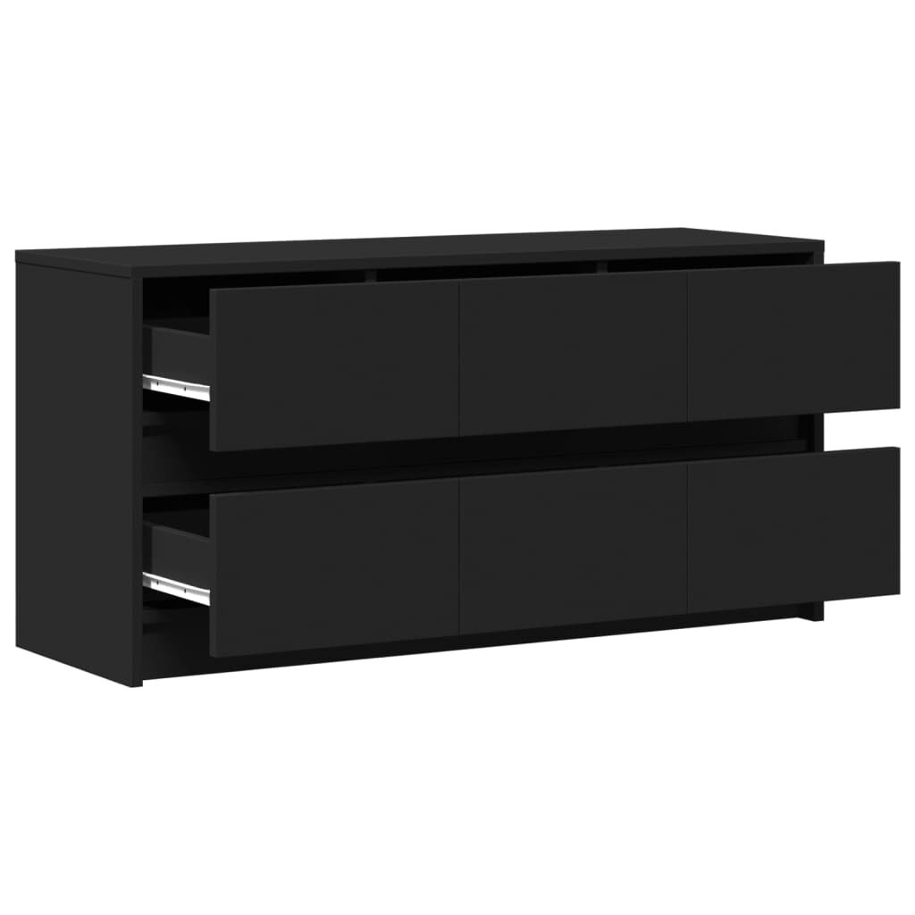 vidaXL Έπιπλο Τηλεόρασης με LED Μαύρο 100x34x50 εκ. από Επεξ. Ξύλο