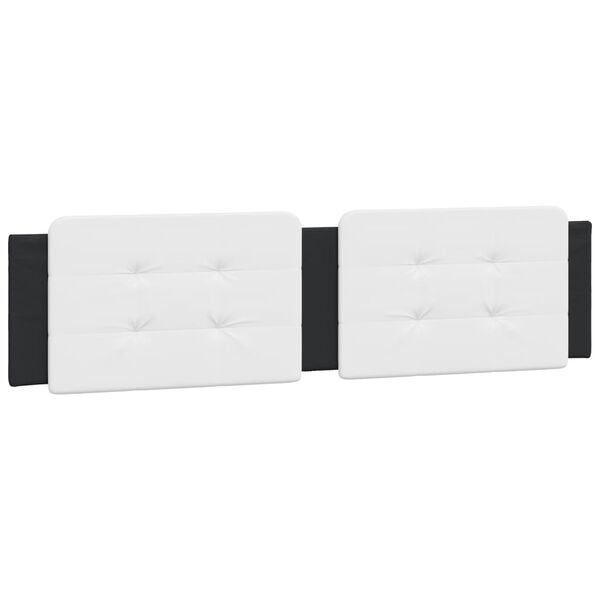 vidaXL Πλαίσιο Κρεβατιού με LED Μαύρο/Λευκό 160x200εκ. Συνθετικό Δέρμα