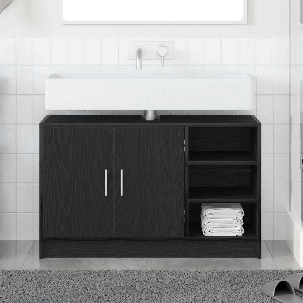 vidaXL Ντουλάπι Νιπτήρα Μαύρη Οξυά 90 x 29 x 55 εκ. Επεξεργασμένο ξύλο