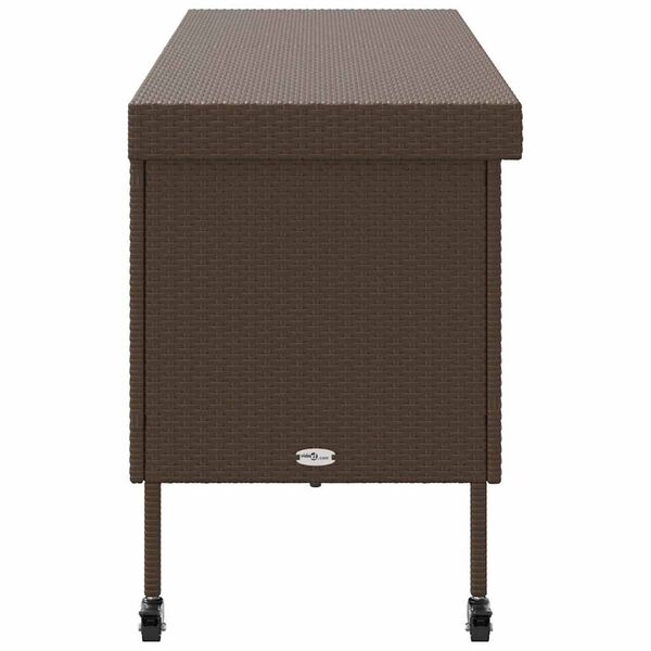 vidaXL Κουτί Αποθήκευσης Κήπου με Ρόδες 160x55x75 εκ. Συνθετικό Ρατάν