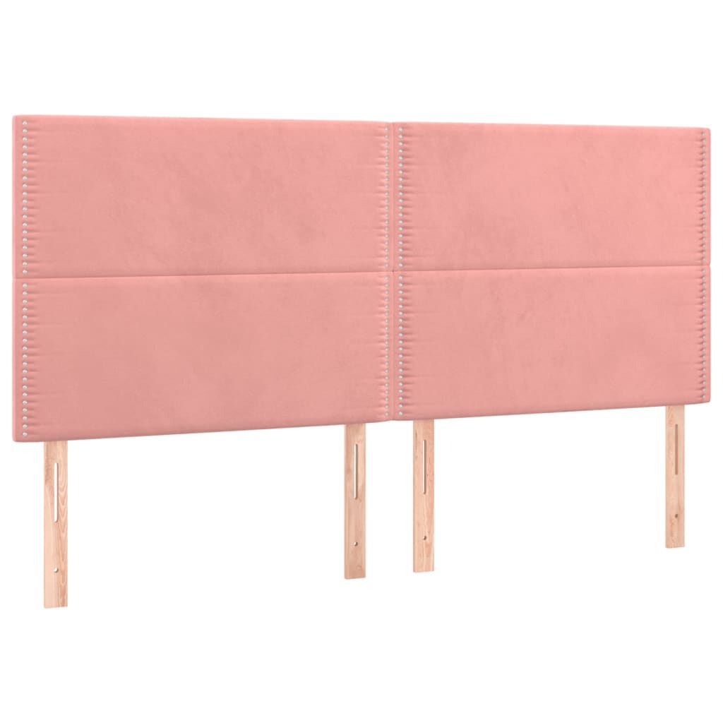vidaXL Κρεβάτι Boxspring με Στρώμα Ροζ 160x200 εκ. Βελούδινο