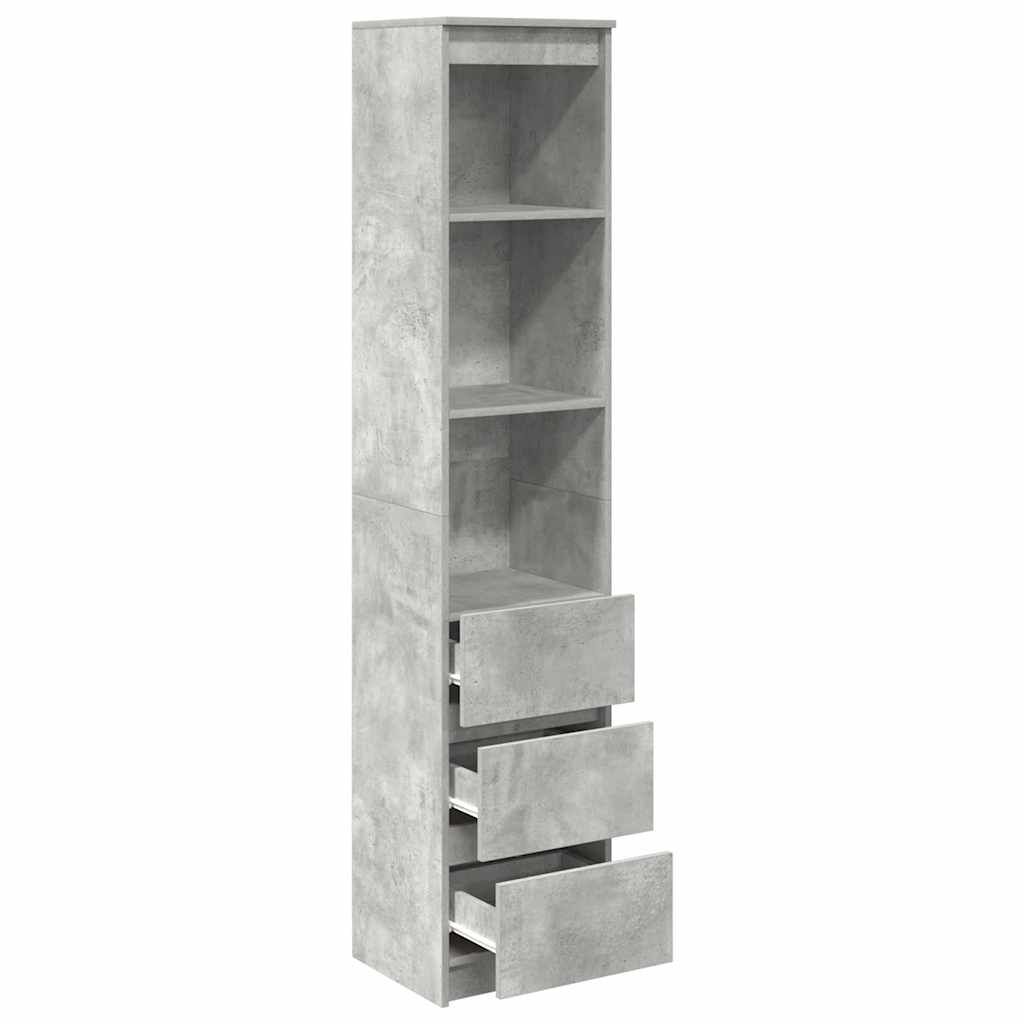 vidaXL Ντουλάπι Γκρι Σκυροδέματος 37,5x35x180 εκ. Επεξεργασμένο Ξύλο
