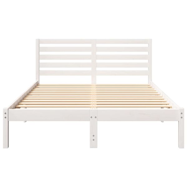 vidaXL Σκελετός Κρεβατιού Λευκό 120 x 200 cm Μασίφ ξύλο πεύκου