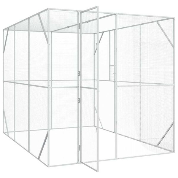 vidaXL Κλουβί Πουλιών Ανθρακί 210 x 304 x 213 εκ Γαλβανισμένος χάλυβας