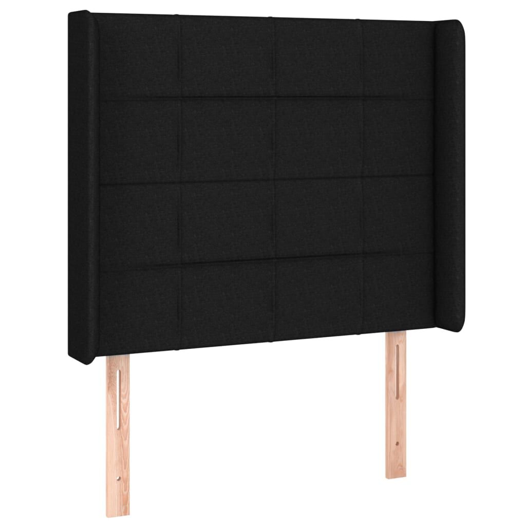 vidaXL Κρεβάτι Boxspring με Στρώμα & LED Μαύρο 100x200 εκ. Υφασμάτινο